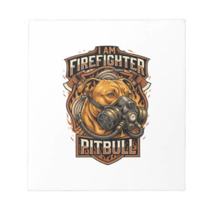Bloc-note Bouclier de masque à gaz pour chien pitbull pompie