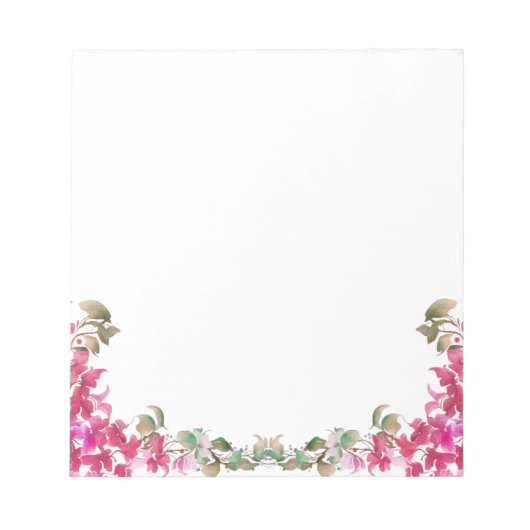 Bloc-note Bougainvillea Fleurs Aquarelle Magenta Note Card (Devant)