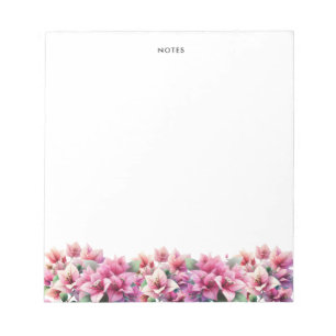 Bloc-note Bougainvilliers d'aquarelle violet Motif Floral