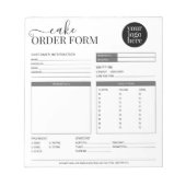 Bloc-note Boulangerie Cake Cupcake moderne Gris Commande (Devant)