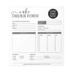 Bloc-note Boulangerie Cake Cupcake moderne Gris Commande
