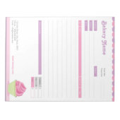 Bloc-note Boulangerie Cupcake Formulaire de commande ou Bloc (Devant)