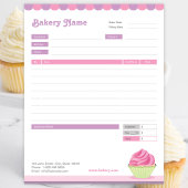 Bloc-note Boulangerie Cupcake Formulaire de commande ou Bloc
