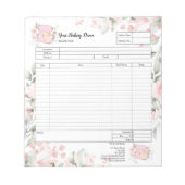 Bloc-note Boulangerie Cupcake Mixer Commande Forme Fleurs (Devant)