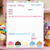 Bloc-note Boulangerie Cupcake Thème Commande Formulaire fact