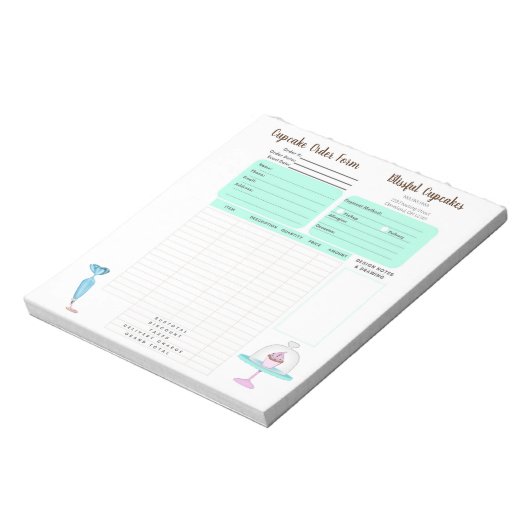 Bloc-note Boulangerie de biscuits Cupcake Formulaire de comm (Tourné)