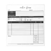 Bloc-note Boulangerie minimale Business noir blanc Formulair (Devant)