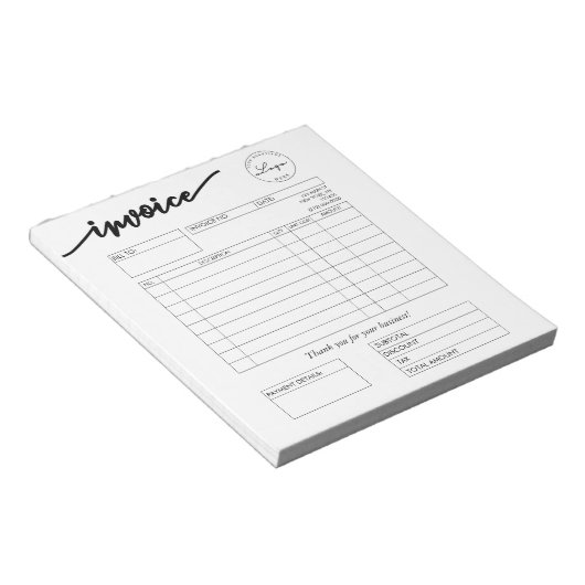 Bloc-note Boulangerie sur mesure Facture Petite entreprise (Incliné)