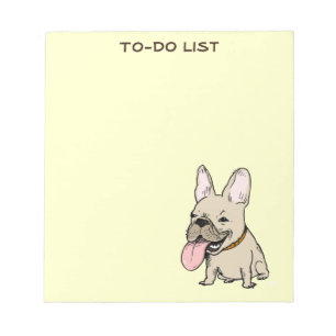 Bloc-note Bouledogue français drôle dessinant le texte de