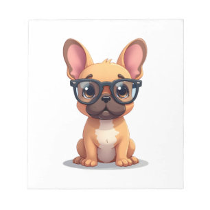 Bloc-note Bouledogue français portant des lunettes Copie