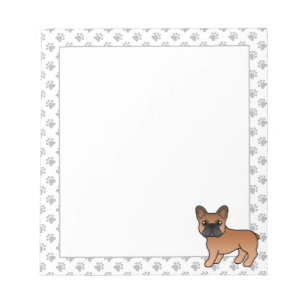 Bloc-note Bouledogue français rouge mignon chien de dessin a