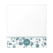 Bloc-note Boules de football turquoise accent sport motif (Devant)