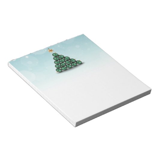 Bloc-note Boules de Noël en forme d'arbre (Incliné)