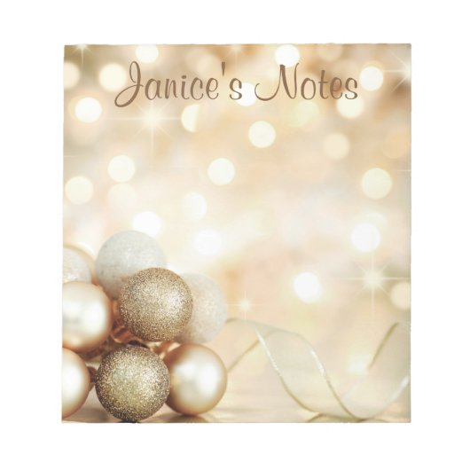 Bloc-note Boules d'ornement Golden Bokeh (Devant)