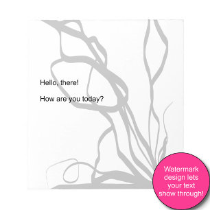 Bloc-note Bouquet Blanc : Abstrait blanc & noir