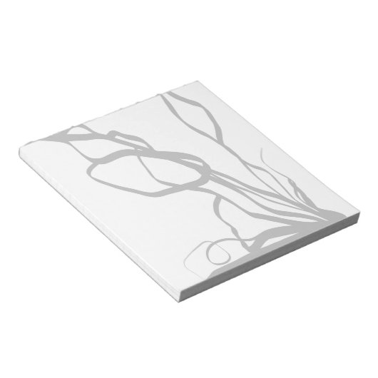 Bloc-note Bouquet Blanc : Abstrait blanc & noir (Incliné)