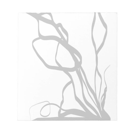 Bloc-note Bouquet Blanc : Abstrait blanc & noir (Devant)