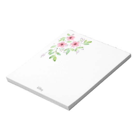 Bloc-note Bouquet de fleurs d'aquarelle rose (Tourné)