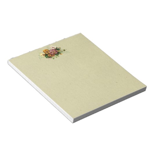 Bloc-note Bouquet de pensées vintage (Incliné)