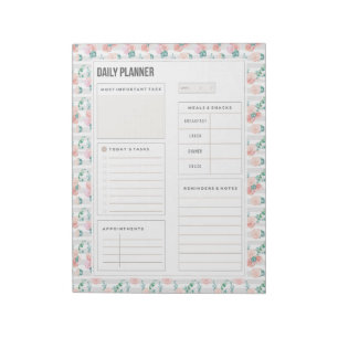 Bloc-note Bouquet de Roses d'aquarelle Pages quotidiennes de