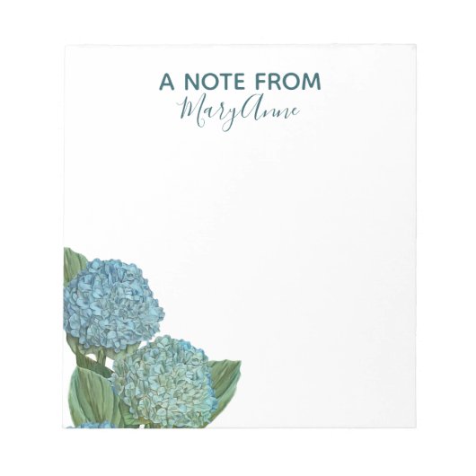 Bloc-note Bouquet Dusty Blue Hydrangea (Devant)