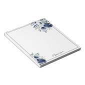 Bloc-note Bouquet floral bleu et blanc (Incliné)