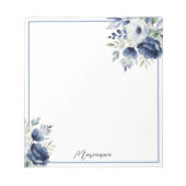 Bloc-note Bouquet floral bleu et blanc (Devant)