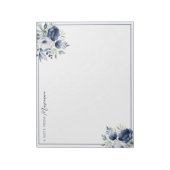 Bloc-note Bouquet floral bleu et blanc (Tourné)