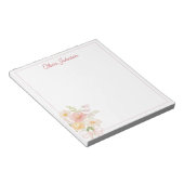 Bloc-note Bouquet Floral De Fleurs Jolies Aquarelle Monogram (Incliné)