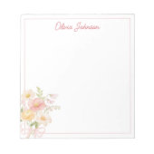 Bloc-note Bouquet Floral De Fleurs Jolies Aquarelle Monogram (Devant)
