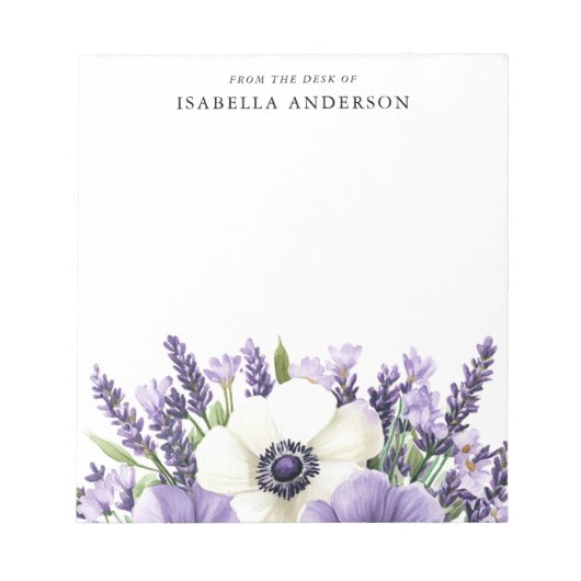 Bloc-note Bouquet floral du bureau de personnalisation (Devant)