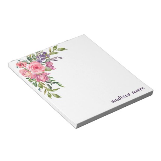 Bloc-note Bouquet floral lavande et rose (Incliné)