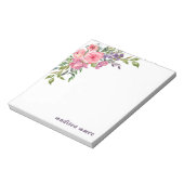 Bloc-note Bouquet floral lavande et rose (Tourné)