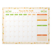 Bloc-note Bouquet Floral Printanier Planificateur Mensuel Dé (Devant)