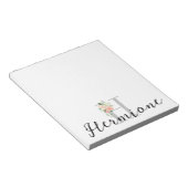 Bloc-note Bouquet floral sur Monogramme et nom personnalisés (Incliné)