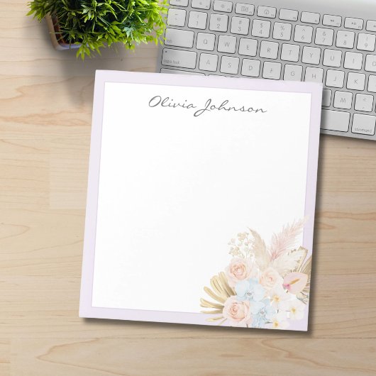 Bloc-note Bouquet Floral Tropical Fleur Pretty Monogrammé