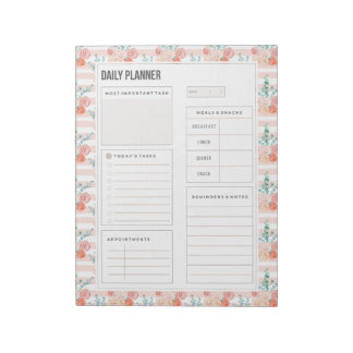Bloc-note Bouquet Rose aquarelle 40 pages Planificateur quot
