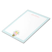 Bloc-note Bouquet Rose d'ananas Rose Turquoise Gros (Incliné)