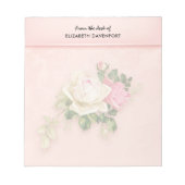 Bloc-note Bouquet rose et rose blanche (Devant)