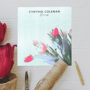 Bloc-note Bouquet Tulipes Aquarelle Illustration Floriste
