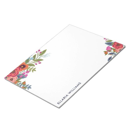 Bloc-note Bouquets floraux Boho - Nom (Incliné)