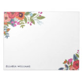 Bloc-note Bouquets floraux Boho - Nom (Devant)