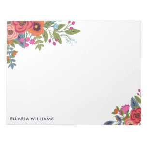 Bloc-note Bouquets floraux Boho - Nom