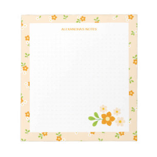 Bloc-note Bouquets Floraux de Printemps Personnalisés à Poin