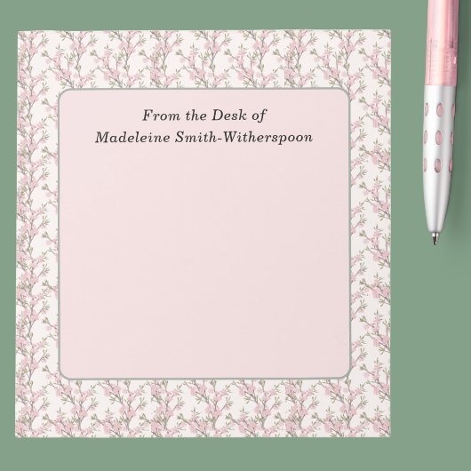 Bloc-note Bourgeons de Rose Rose Tendre Floral De la part de