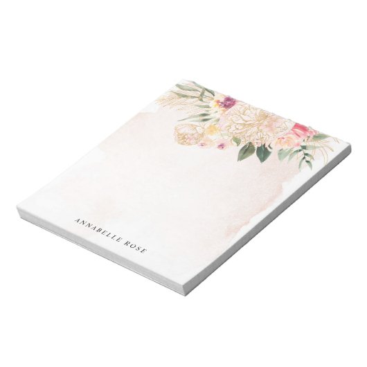 Bloc-note Bourse de pivoine et d'or (Tourné)