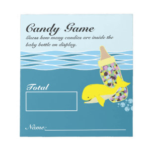 Bloc-note Bouteille de bonbon Guesser jeu, M&M, Baby shower