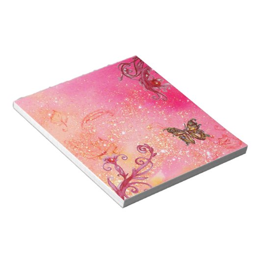 BLOC-NOTE BOUTEILLE EN FUCHSIE ROSE ÉPARGNE (Incliné)