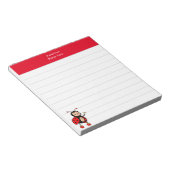 Bloc-note Bouton d'échelle et en-tête rouge (Incliné)