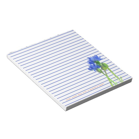 Bloc-note Boutons de Cornflower Fleurs Bleues (Incliné)